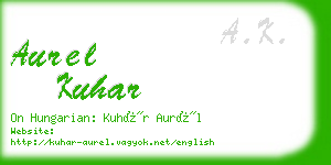 aurel kuhar business card